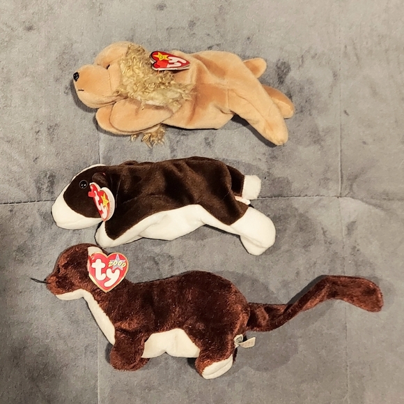 TY TOYS RETIRED BEANIE BABY BUNDLE OF 5 BRUNO SPUNKY SLOWPOKE EUCALYPTUS RUNNER - Picture 7 of 10